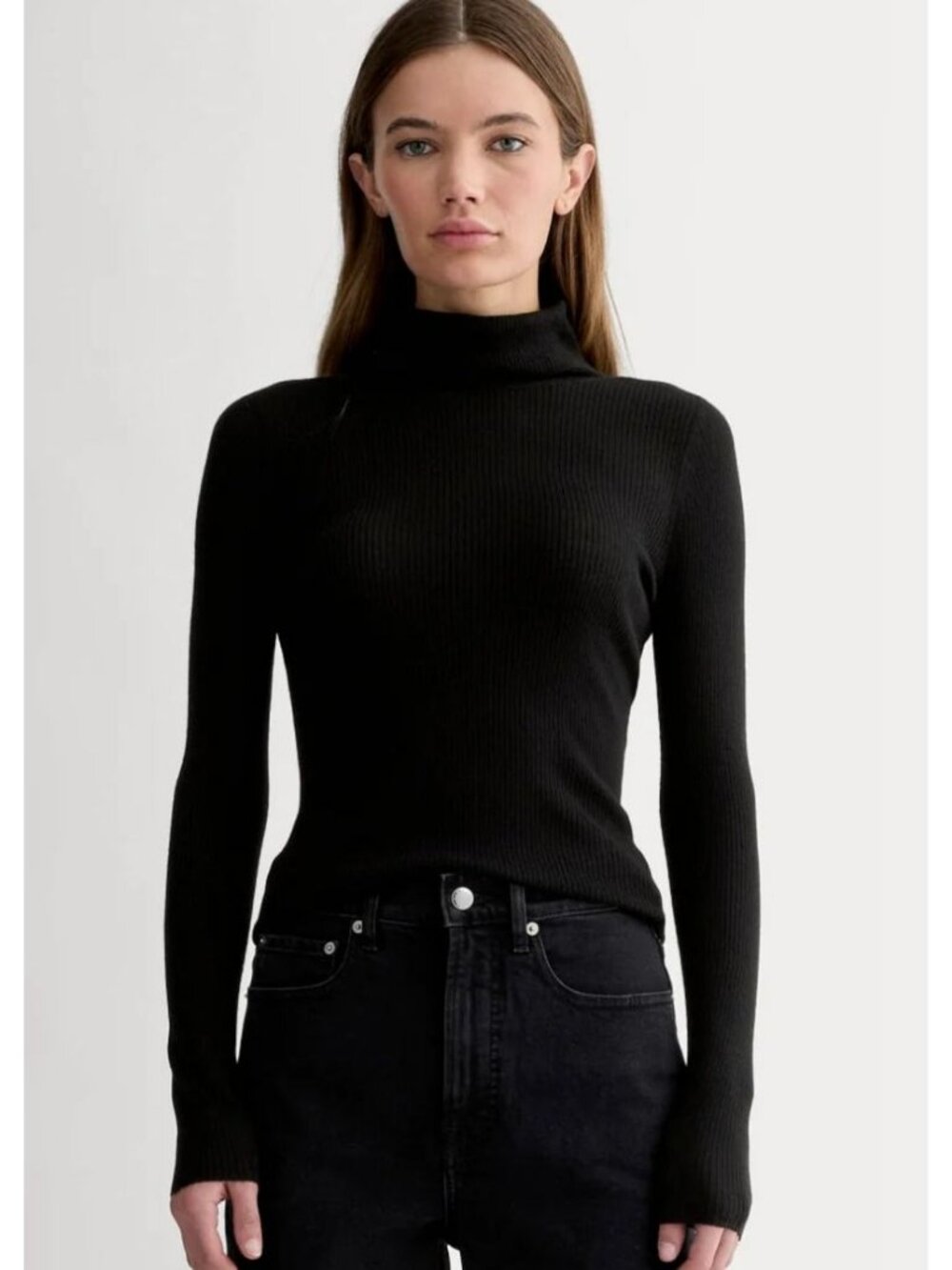 Everlane The Turtleneck in Ultrasoft Merino Women's Size Medium Black New W/ Tag